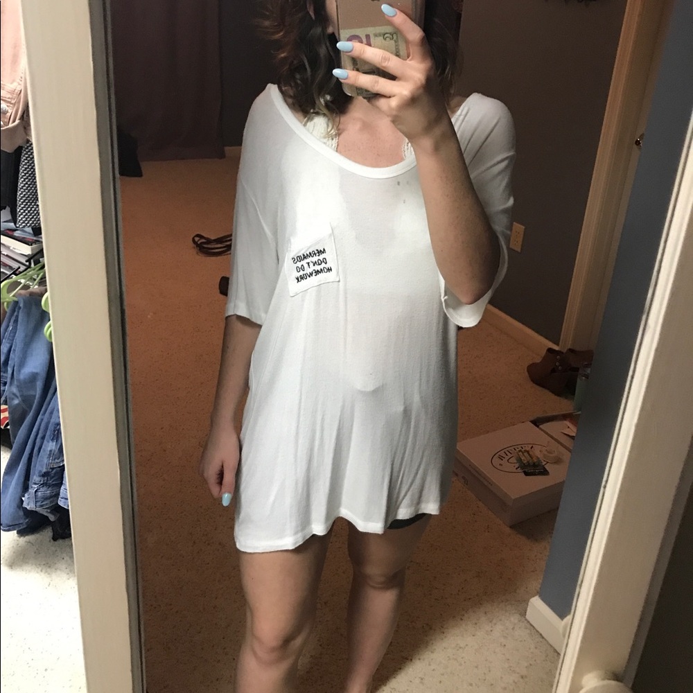 Brandy Melville "mermaid don't do homework" tee