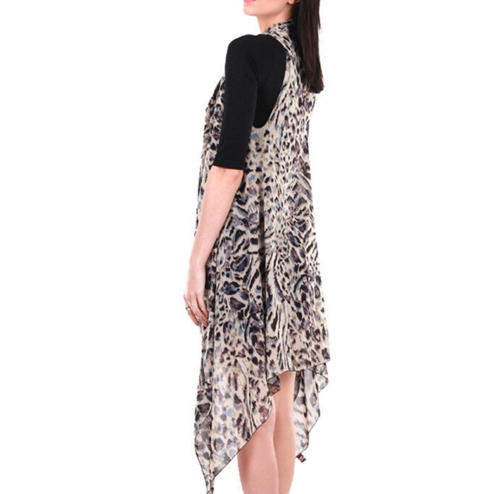 Blue Leopard pattern long Vest - Picture 3 of 3