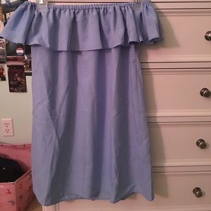Light Blue/Gray Off-The -Shoulder Dress