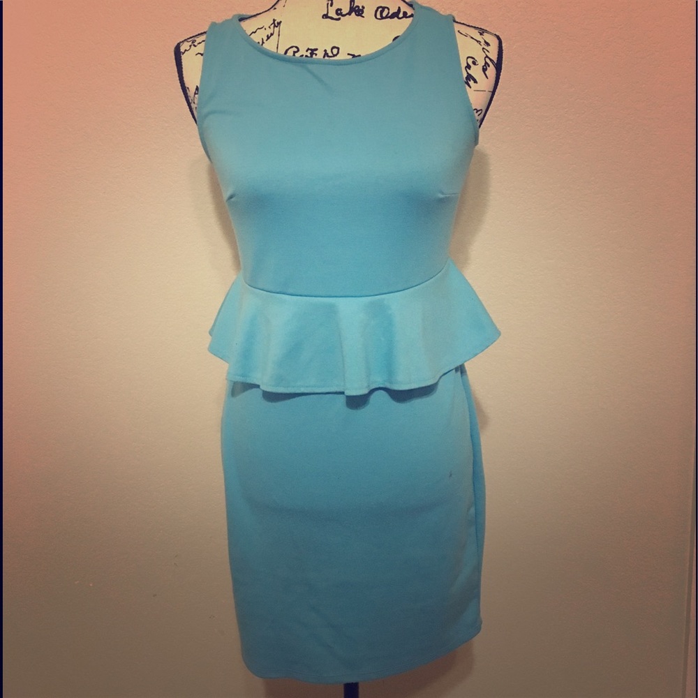 Blue peplum dress