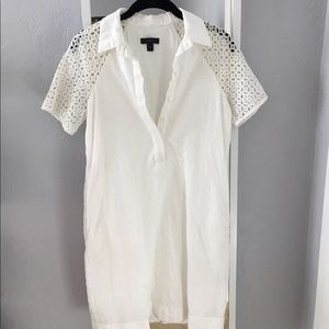 J. Crew White Eyelet Shirt Dress