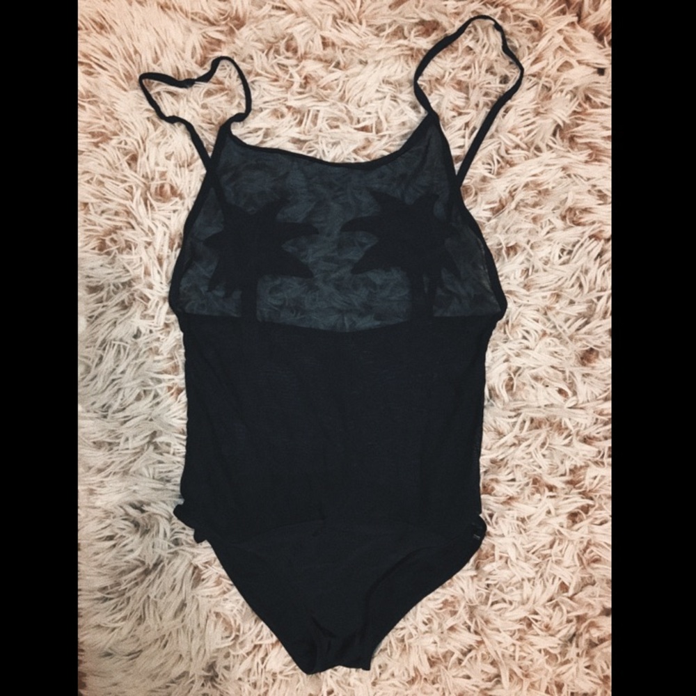 One piece palm tree bathing suit