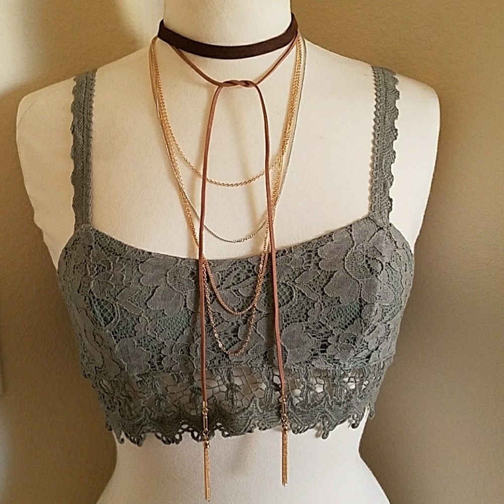 Three piece choker and necklace set