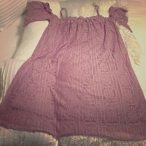 Lacey pink off the shoulder dress. Summer 2017!