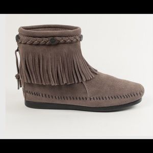 Gray Minnetonka Boots