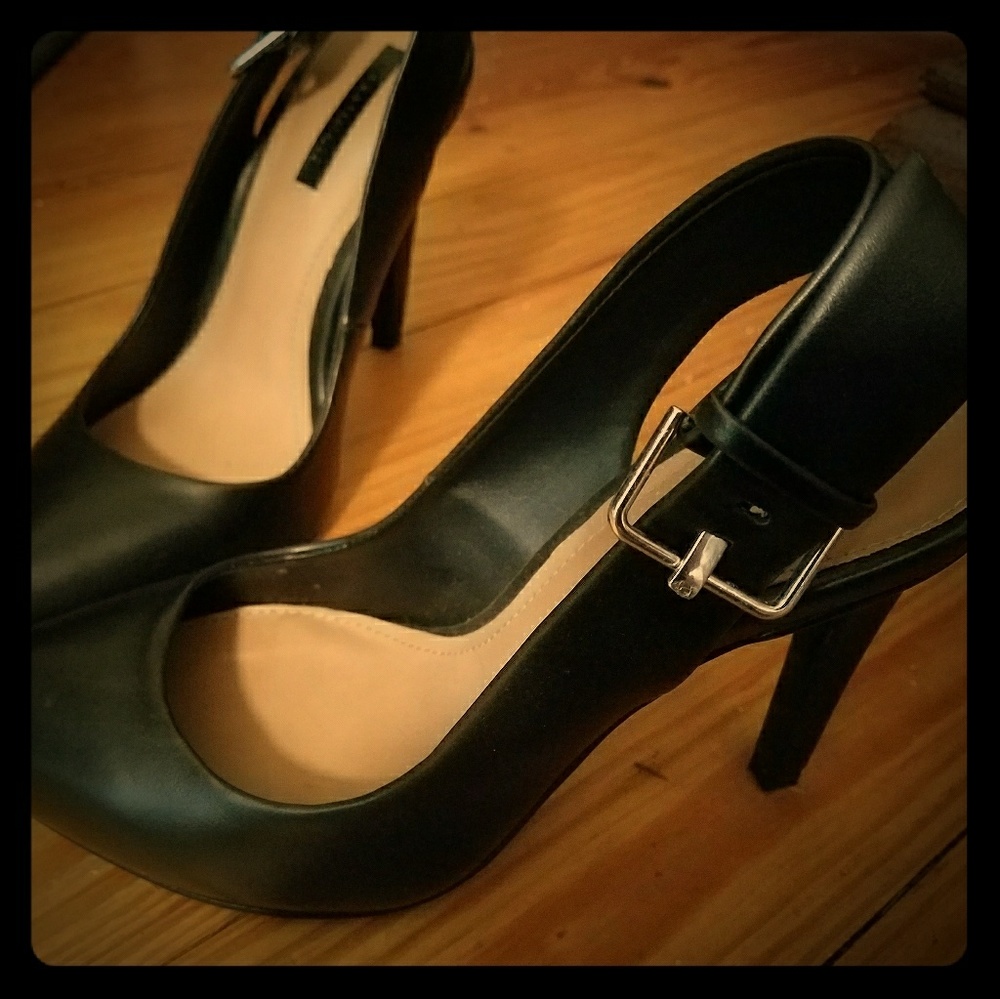Black Sling Back Heels