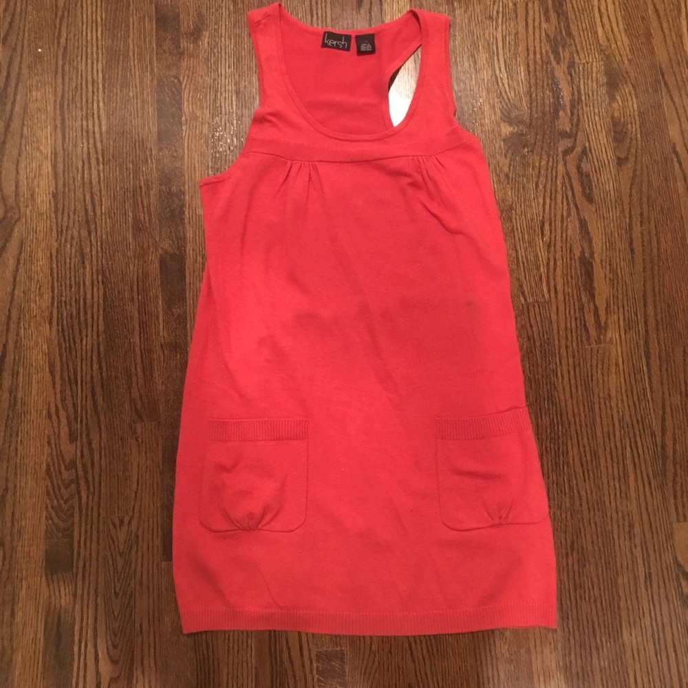 Orange Jumper Dress with pockets