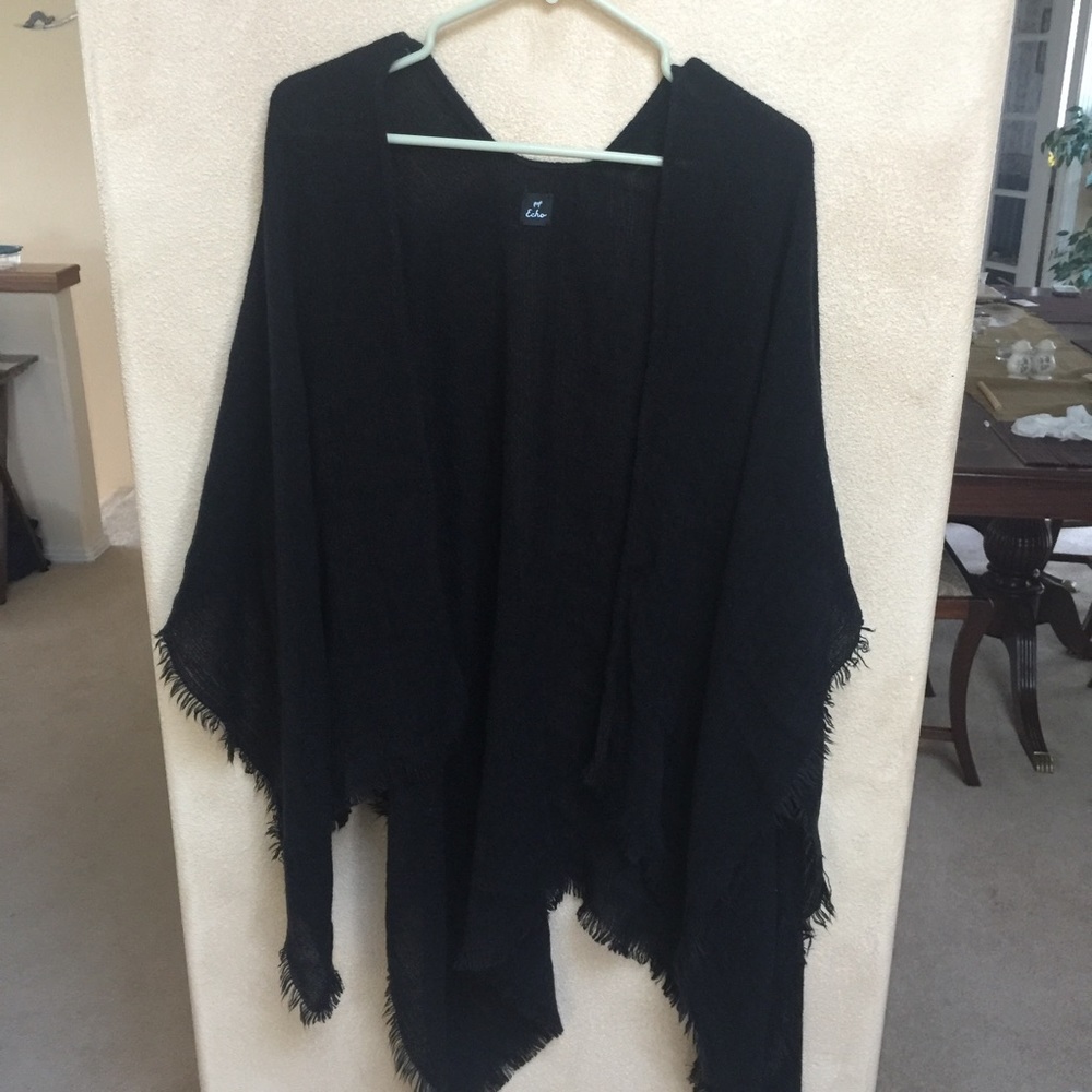 Black ruana/shawl