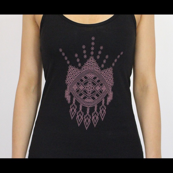 🎉SALE🎉 NEW Third Eye Yoga Tank Top Pink & Black - Picture 2 of 3