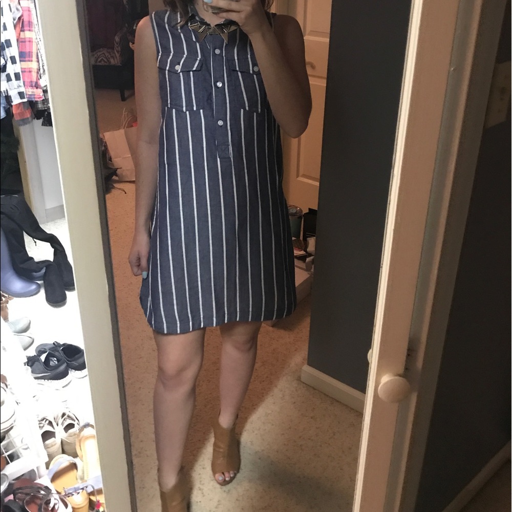 collared striped dress