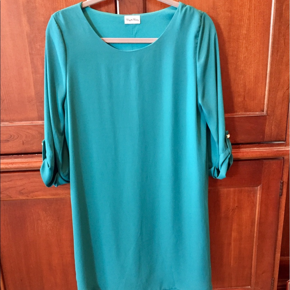 Teal shift dress. Brigitte bailey