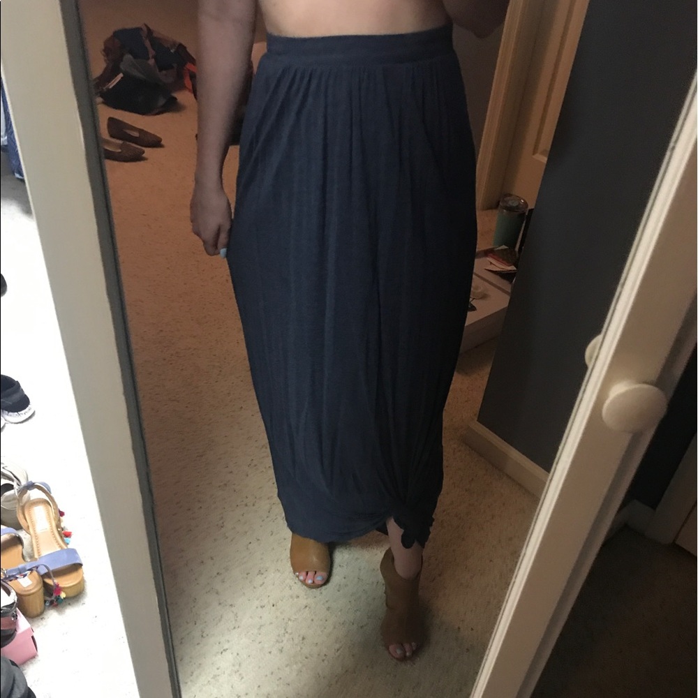 dark grey maxi skirt