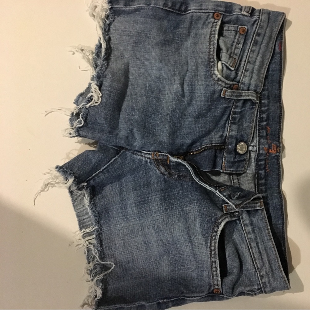 7 for all mankind denim cut off shorts