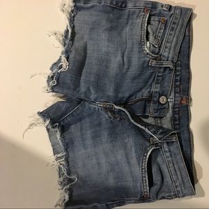 7 for all mankind denim cut off shorts