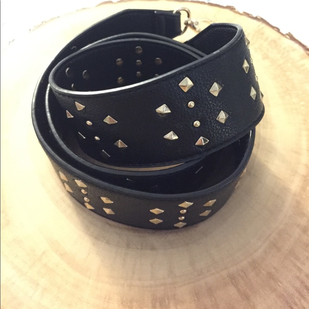 Faux Leather Gold Stud Strap