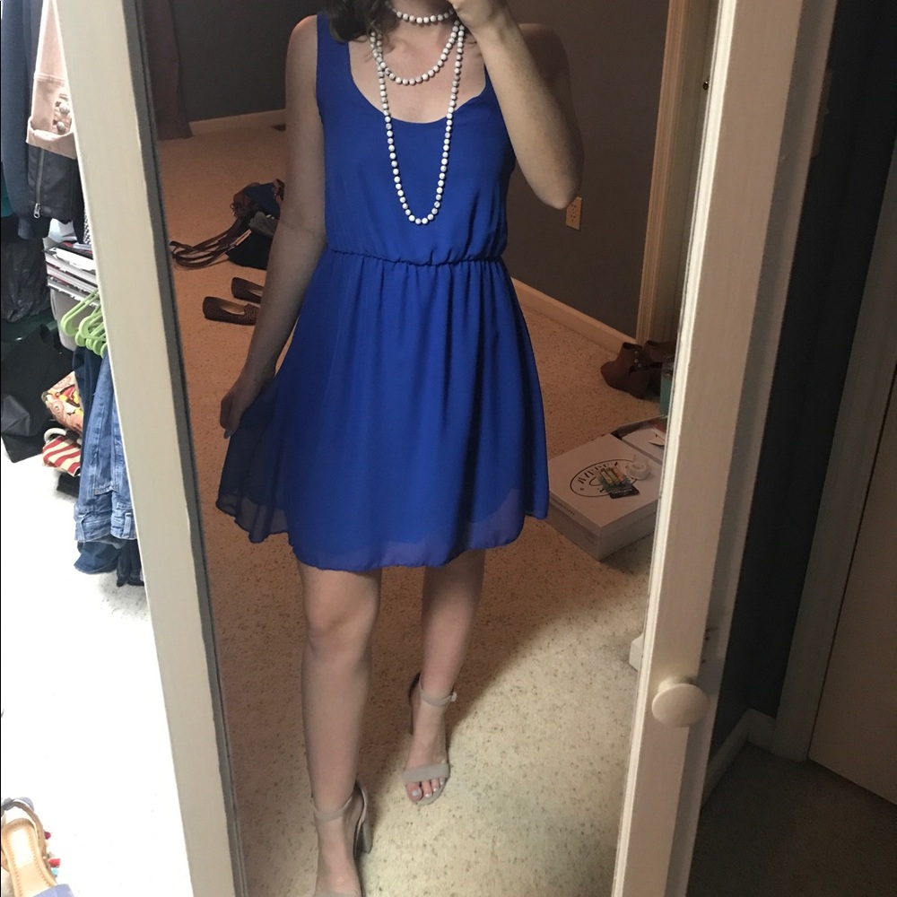 royal blue chiffon dress