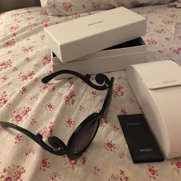 Prada Baroque Round Black sunglasses