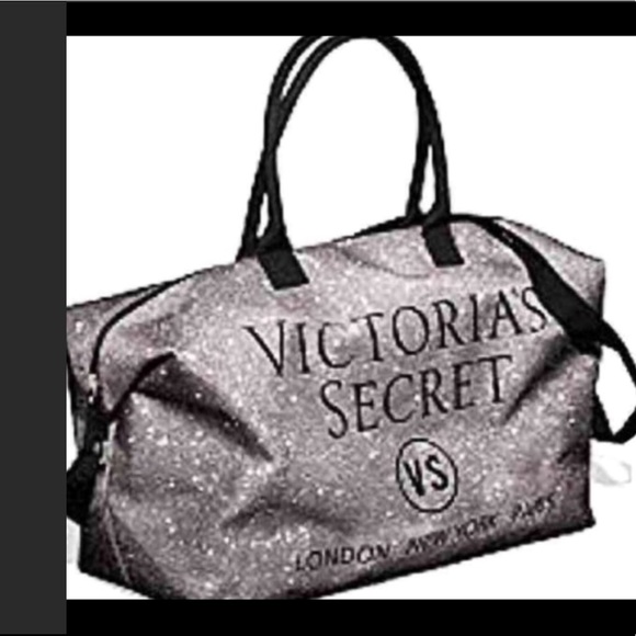 NEW Victoria's secret silver and black duffel bag - Picture 5 of 6