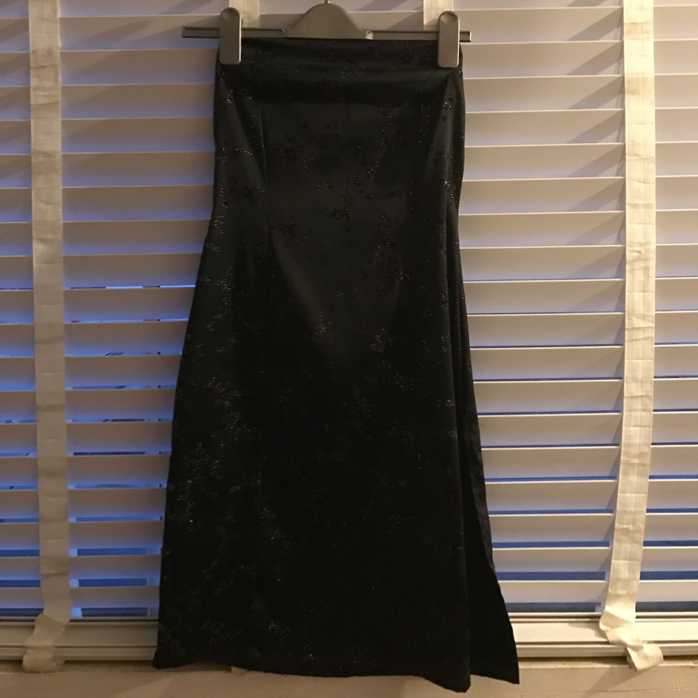 Strapless Black Glitter Dress