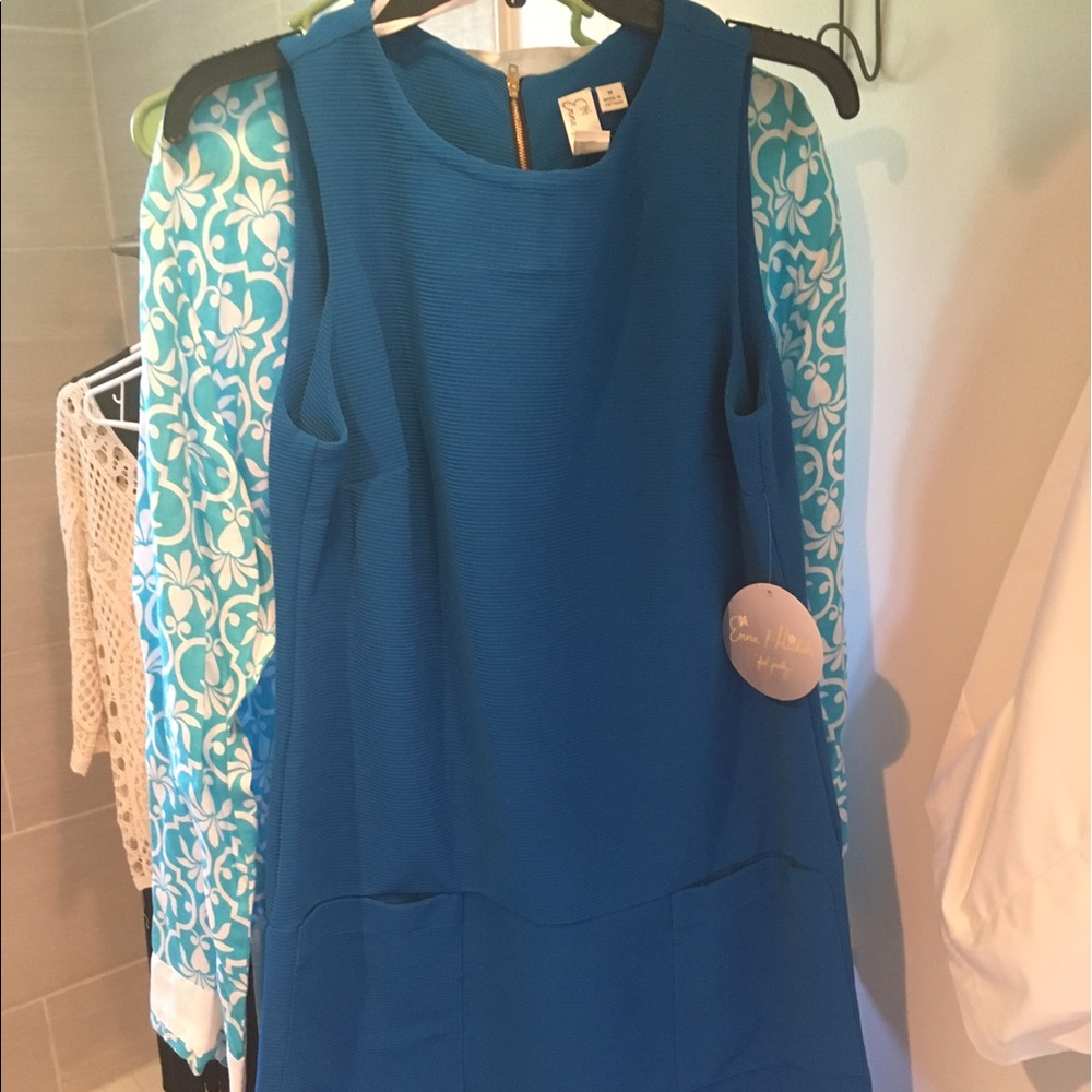 Blue sleeveless dress
