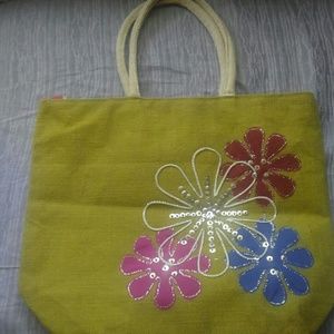 Sale Price!Indian Hand made jute tote!