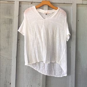 Rebecca Taylor white asymmetrical tee