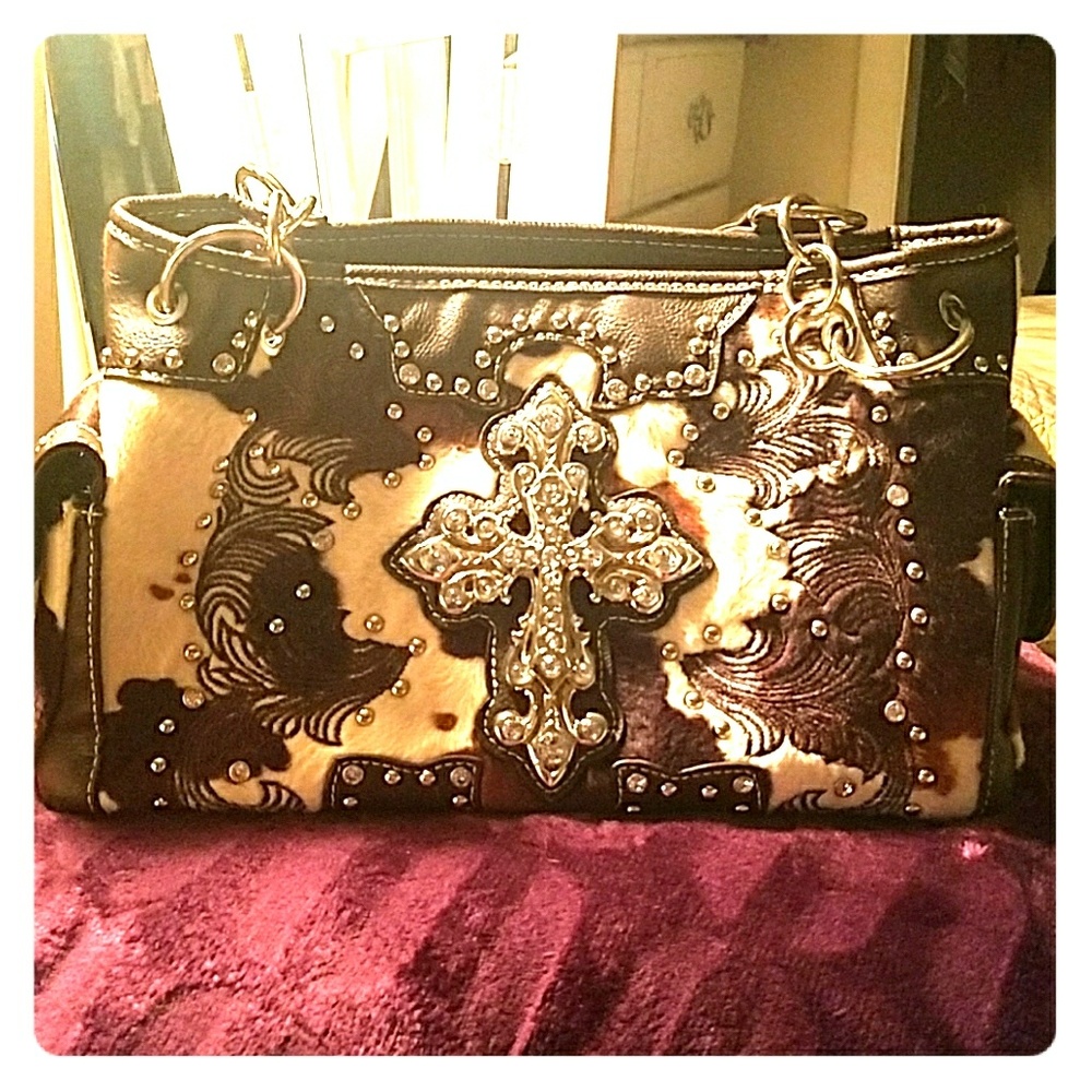 Brown Cowprint Purse
