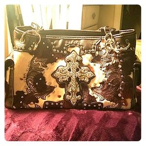 Brown Cowprint Purse