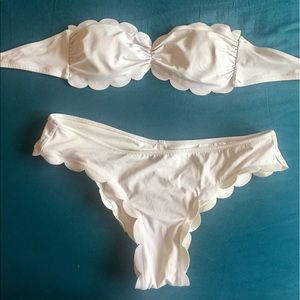 Victoria's Secret PINK white scallop bikini