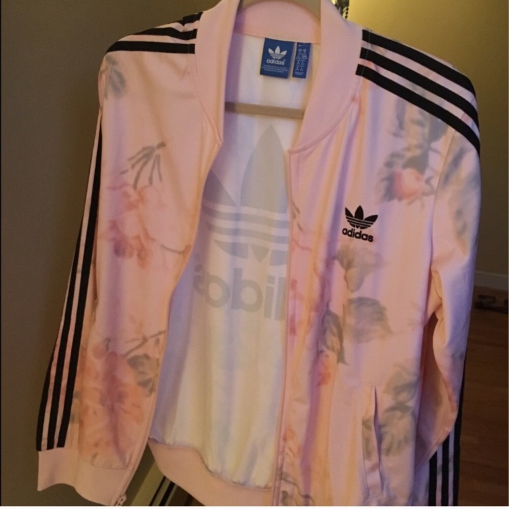 Adidas Pastel rose track jacket