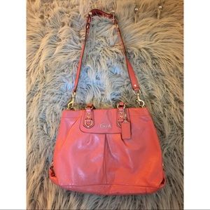 Coach Ashley Leather Carryall- Coral Pink