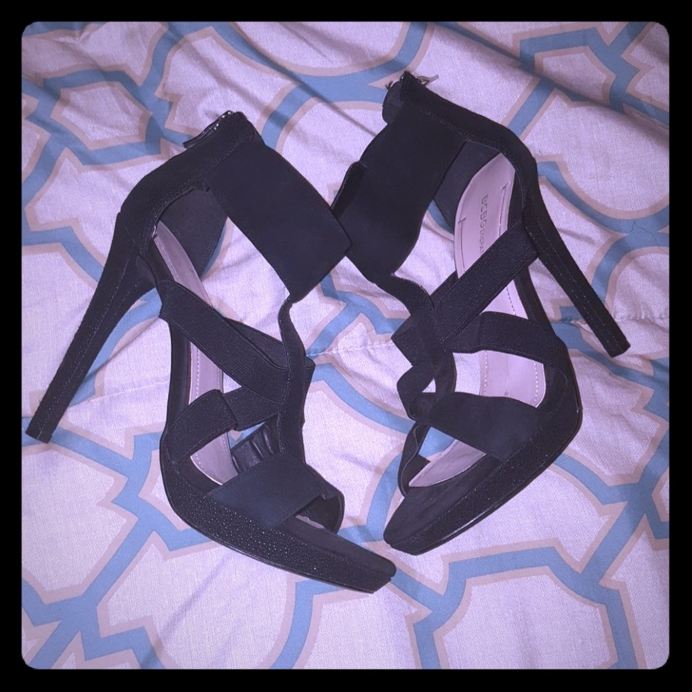 All Black BCBG Sequin Heels