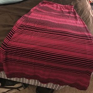 Black and pink striped skirt