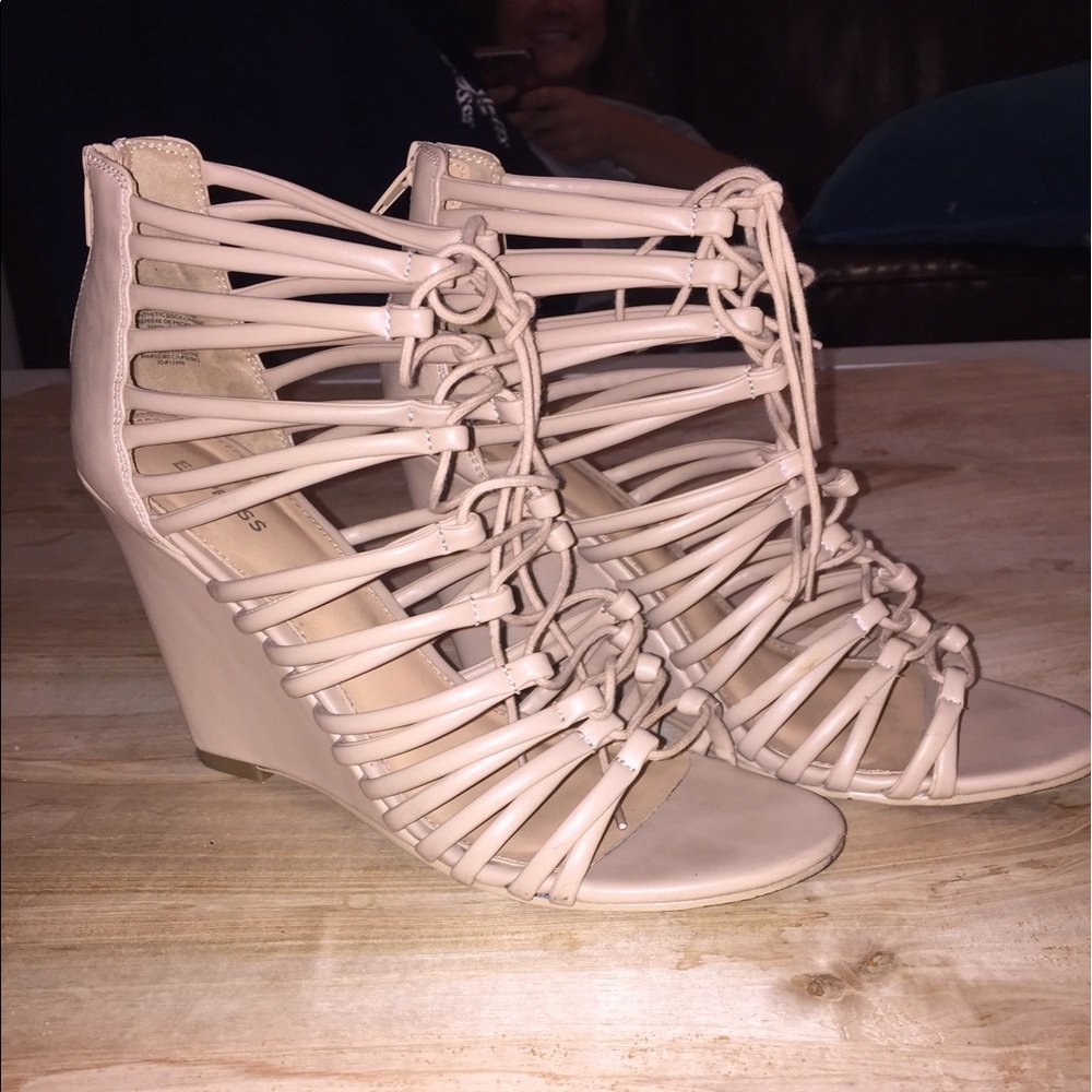 Tubular Lace Wedge Sandal