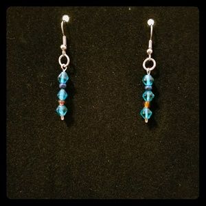 Teal Beaded earrings