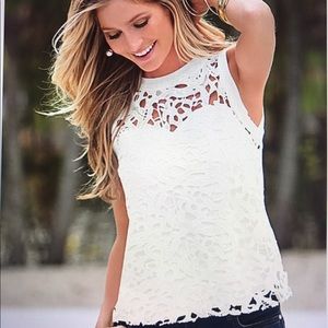 NWT white crotchet tank