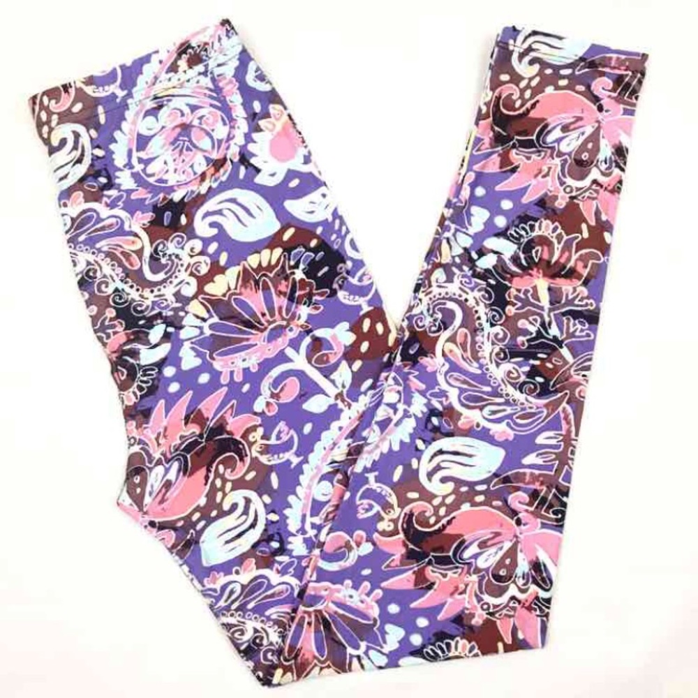 Buttery Soft Flower, Paisley, & Bird Leggings OS