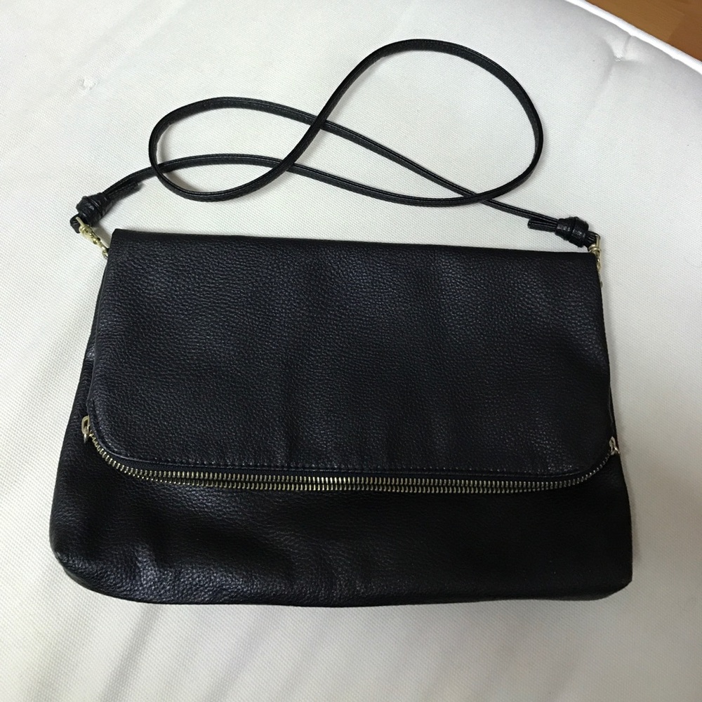H&M black purse with gold detail