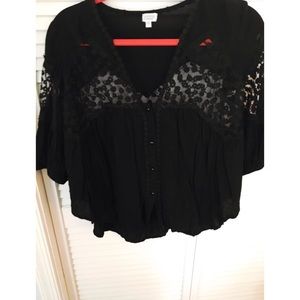 Black Peek a Boo Top
