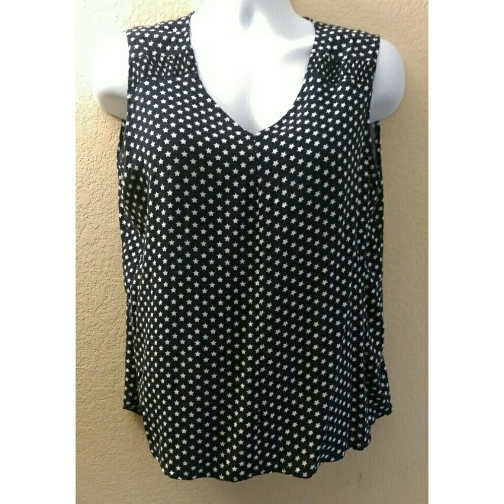 Star print sleeveless blouse XL