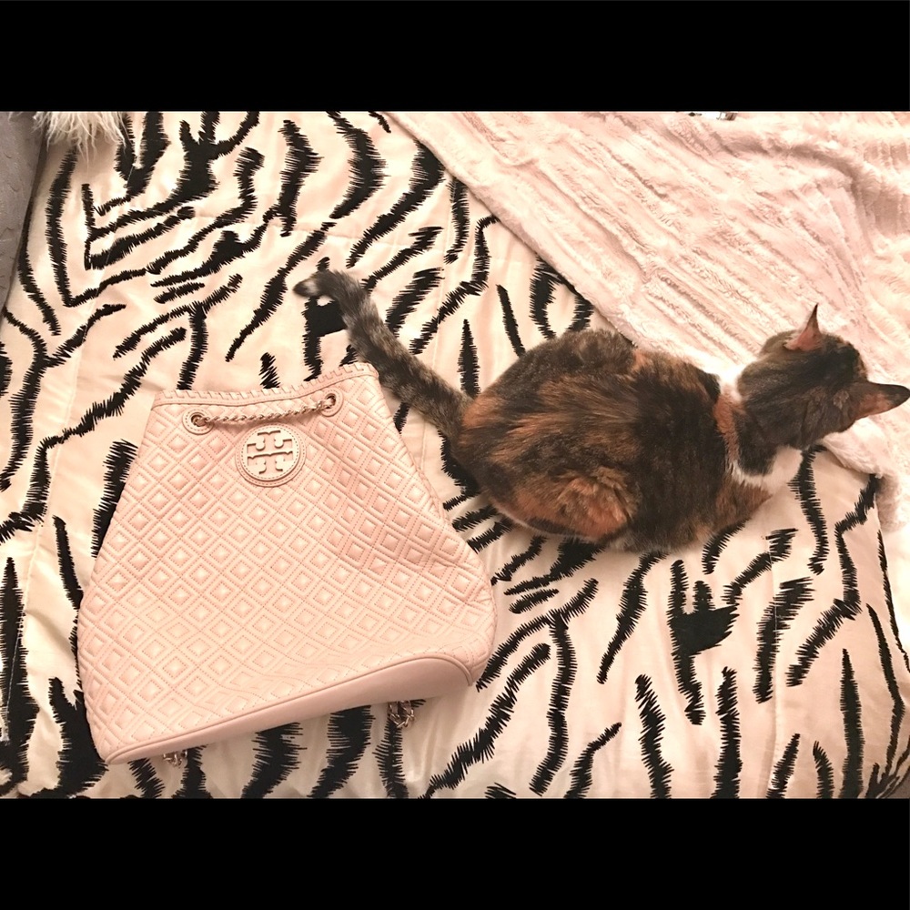 Tory Burch Pink/Blush Marion Quilted Backpack NWOT