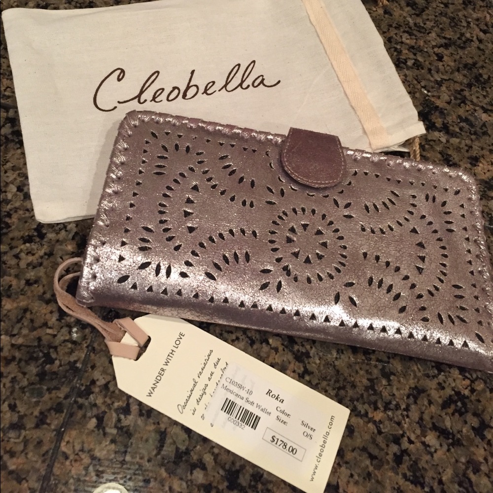 Cleobella silver wallet NWT