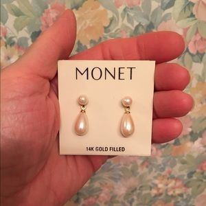Money Faux Pearl Earrings