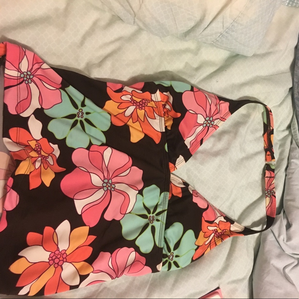 Sonoma Brown Floral Tankini Top