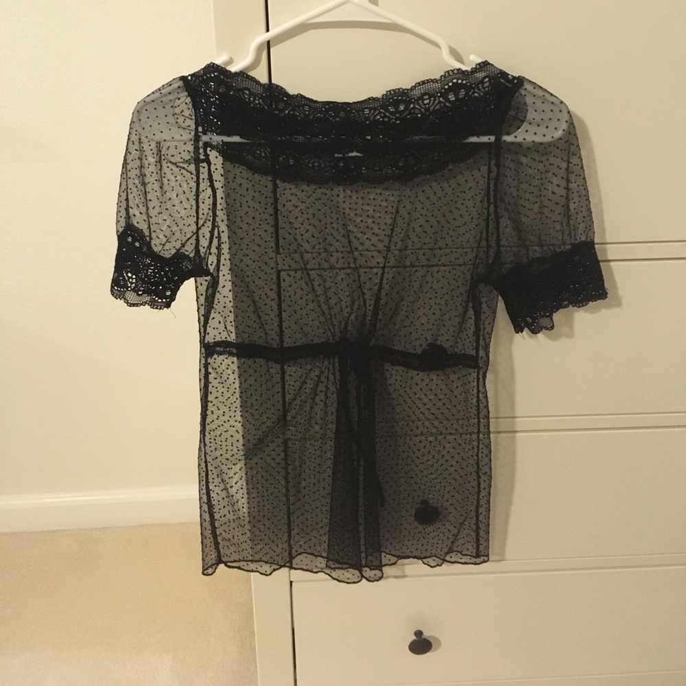 Swiss dot lace top