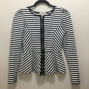 Arden Stripped Peplum Top Size Small