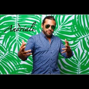 Andriali Blue Leaf Dress Shirt