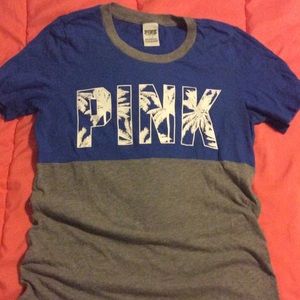 PINK Color Block Crew Neck Tee