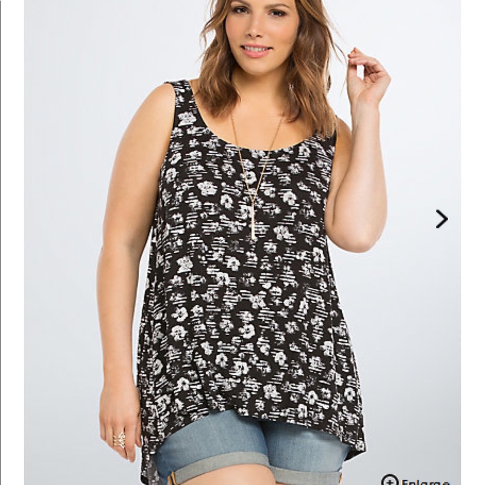 NWT TORRID Floral Print Twist Back Tank Top