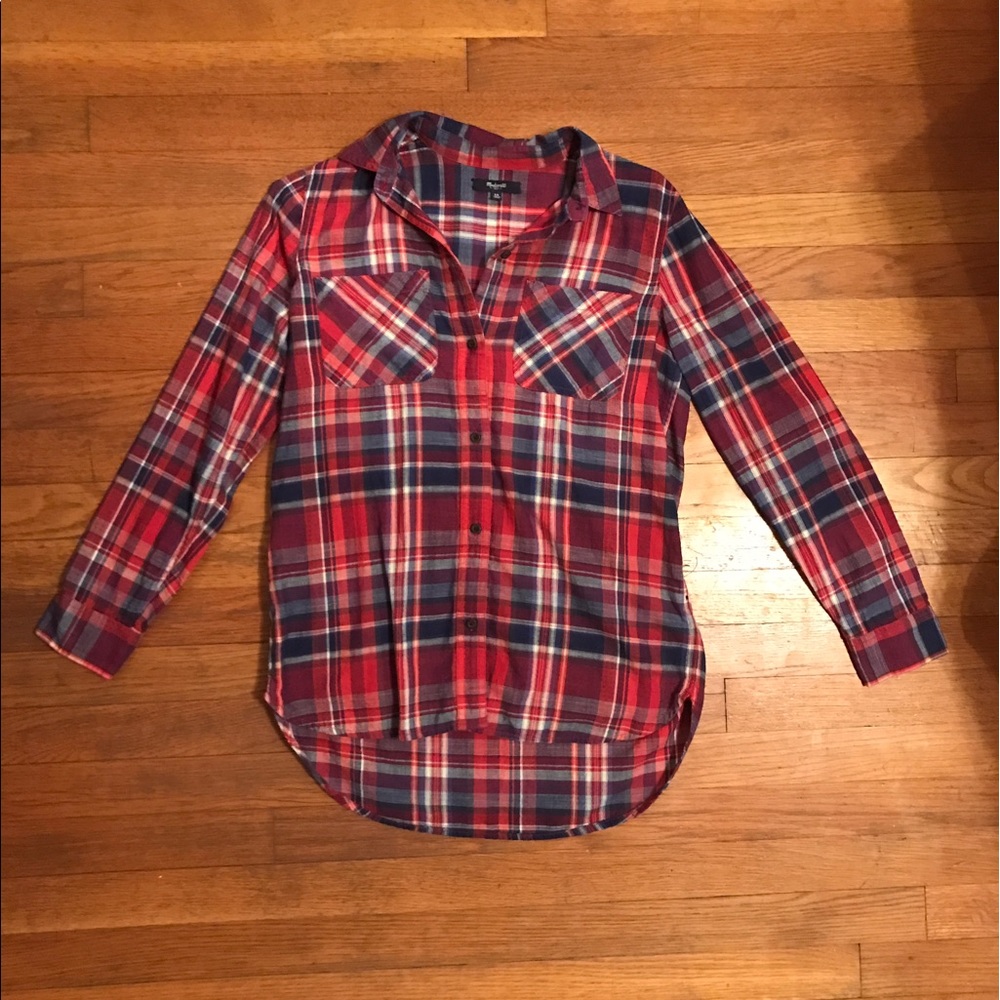 Madewell plaid boyfriend shirt XS